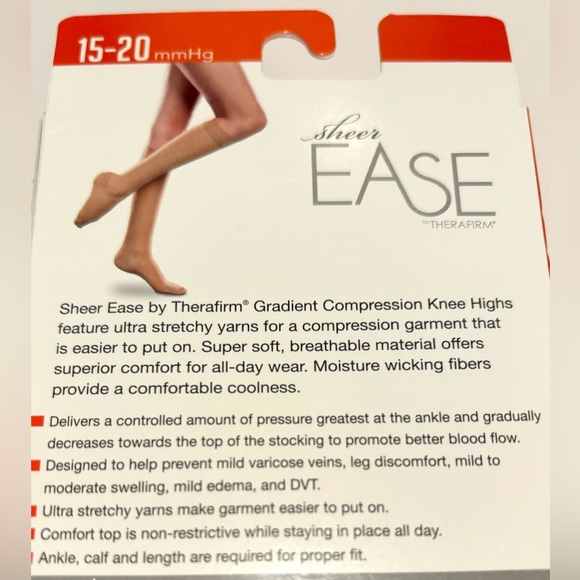 Therafirm Sheer Women 15-20 mmHg Compression KneeHigh SzXL Neutral NIB Retail$50 - Picture 4 of 8